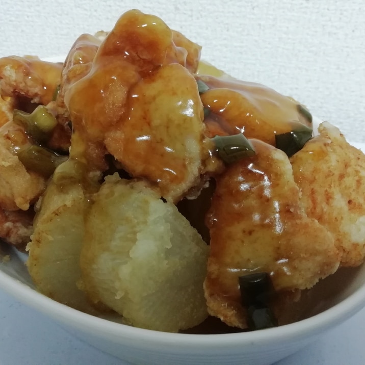 節約!鶏むね肉と大根の油淋鶏